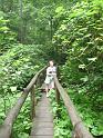 Annie on a trail bridge